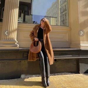 Zara | Jackets & Coats | Zara Faux Fur Teddy Coat Brown | Poshmark